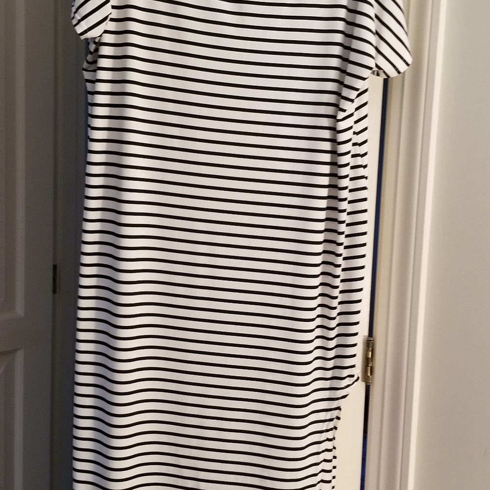 Summer fun black and white asymmetrical dress